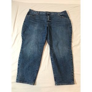 Old Navy Womens O.g. Straight Leg Jeans Blue Curvy Secret Smooth Pockets Plus 22
